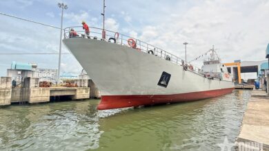 Vietnam launches first domestically built amphibious ship