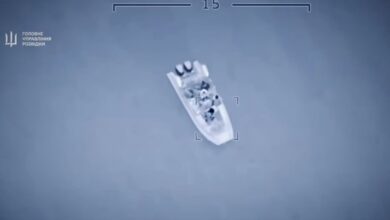 Ukrainian Bayraktar TB2 drone strike Russian patrol boat
