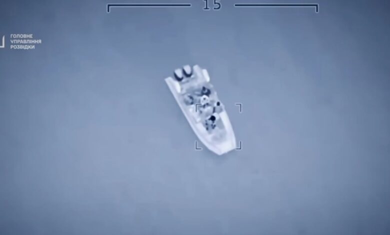 Ukrainian Bayraktar TB2 drone strike Russian patrol boat